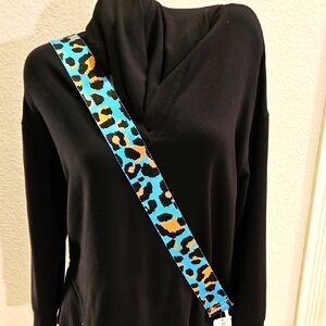 Unni Blue Leopard Handbag Strap